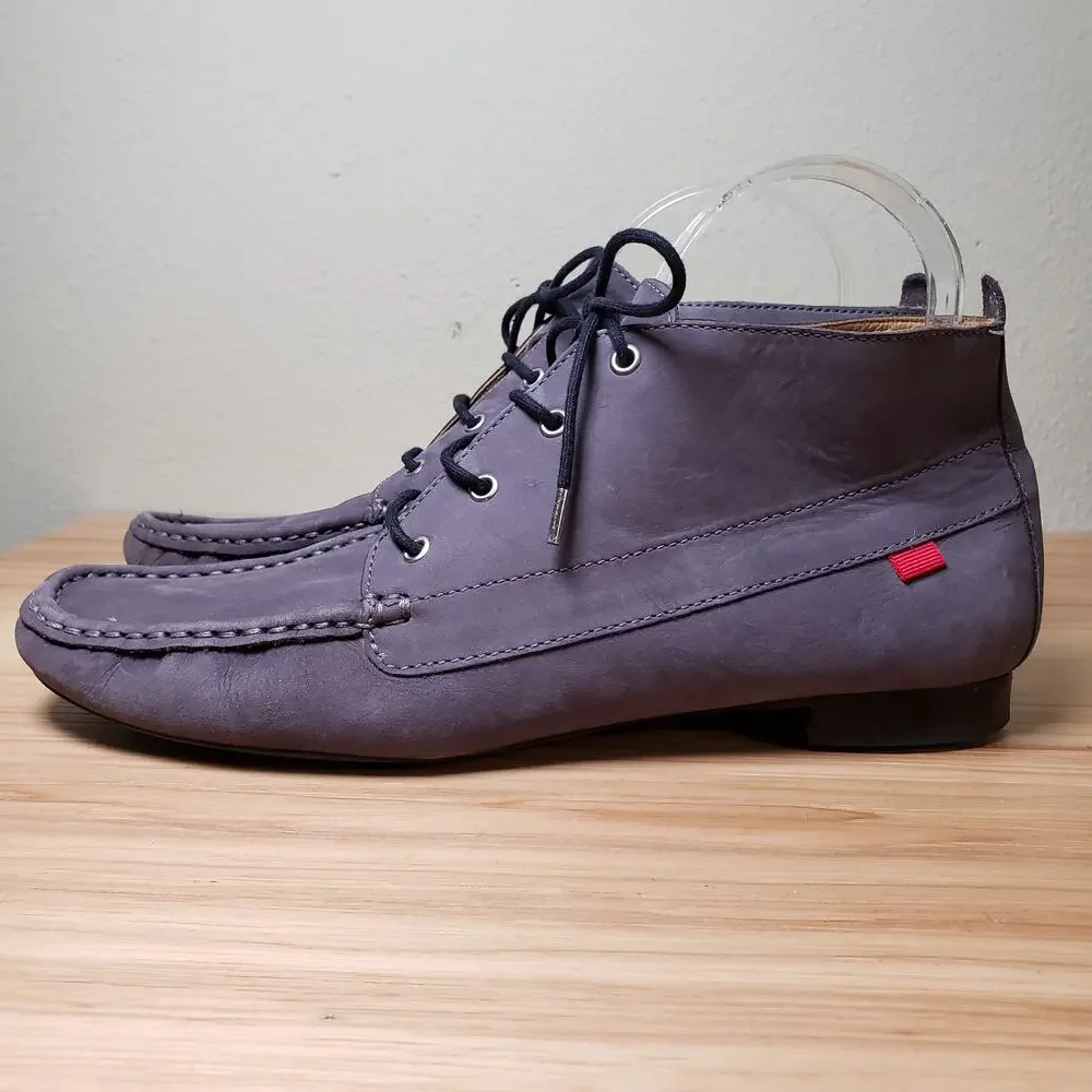 Marc Joseph New York Men's 9.5 5th Street Suede‎ Leather Moccasin Gray Lace Up